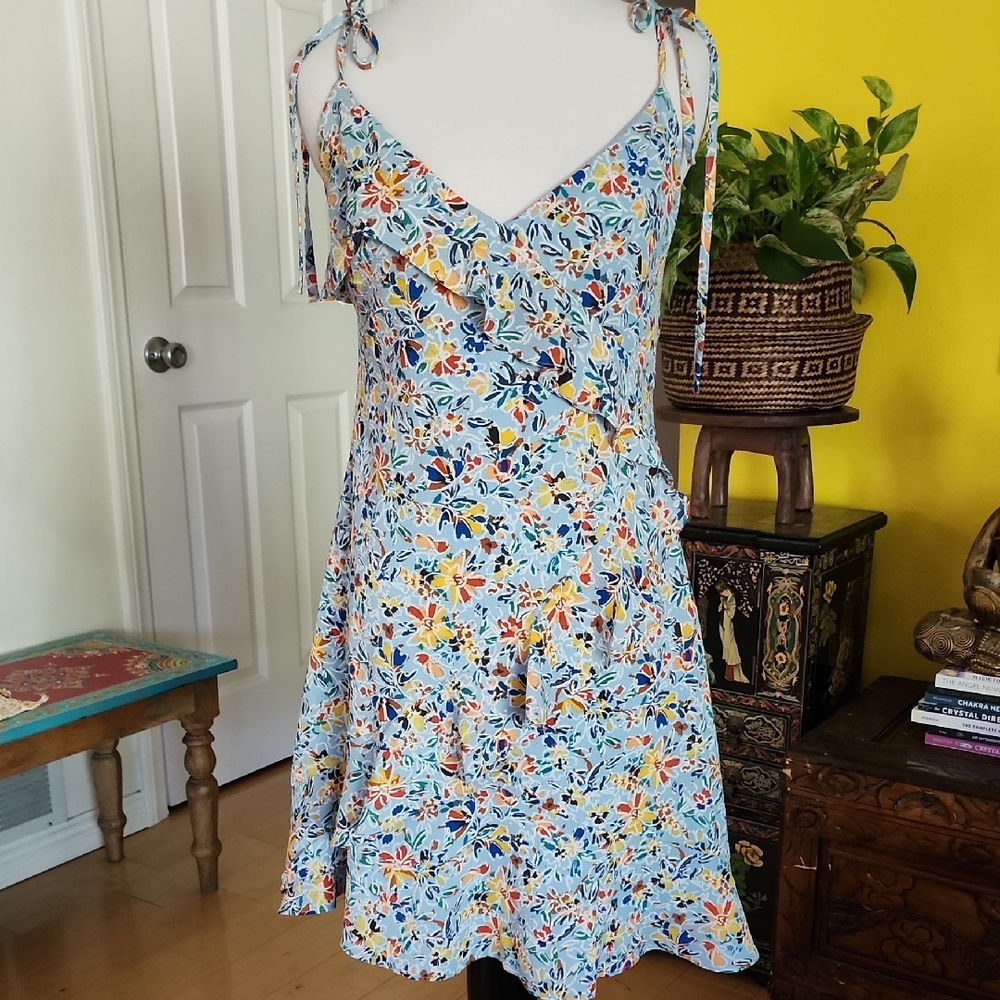 BCBGeneration Floral Mini Dress - Blue and Yellow